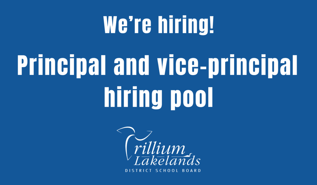 We're hiring! Principal and vice-principal hiring pool